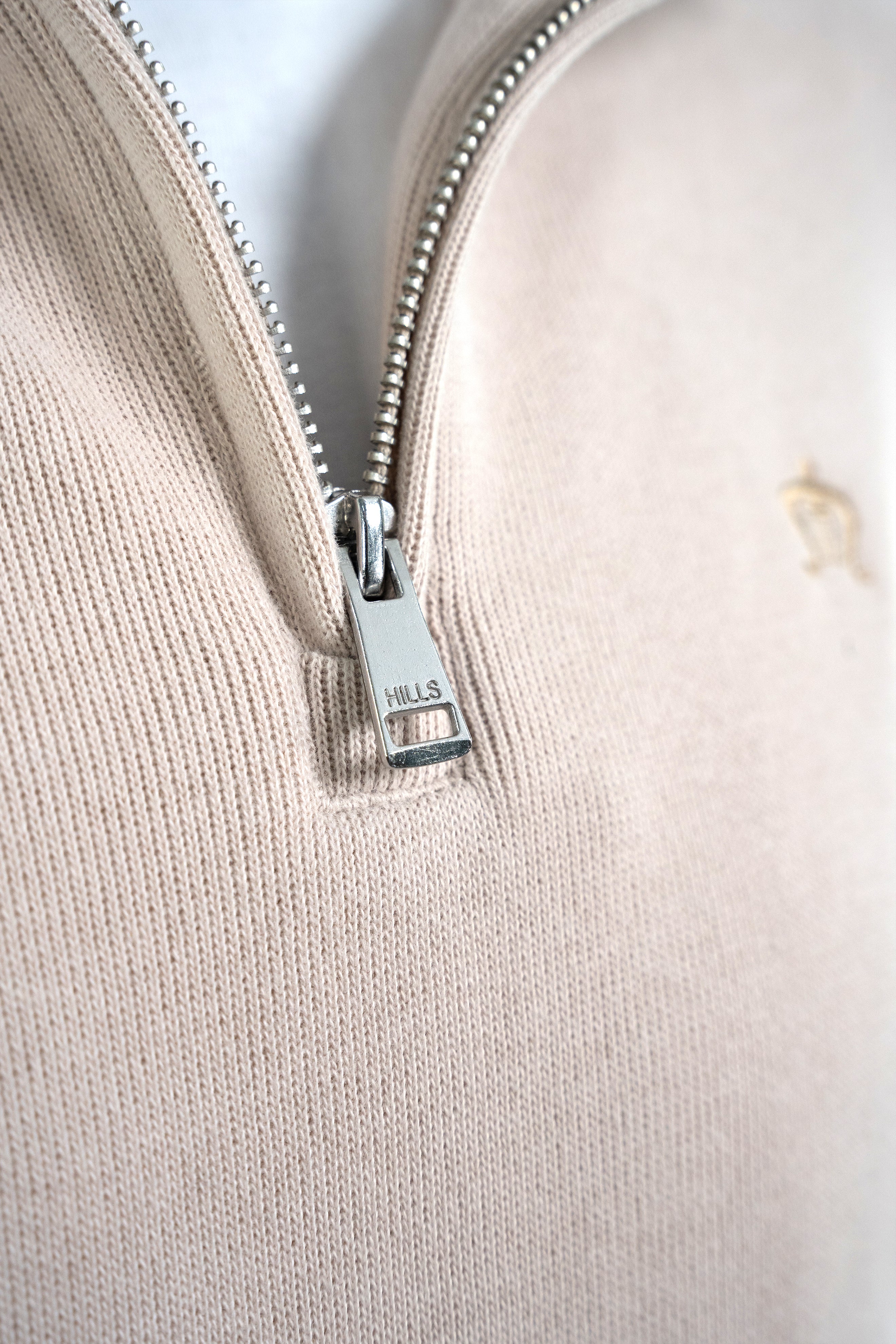 Stone Beige Half-Zip Sweatshirt