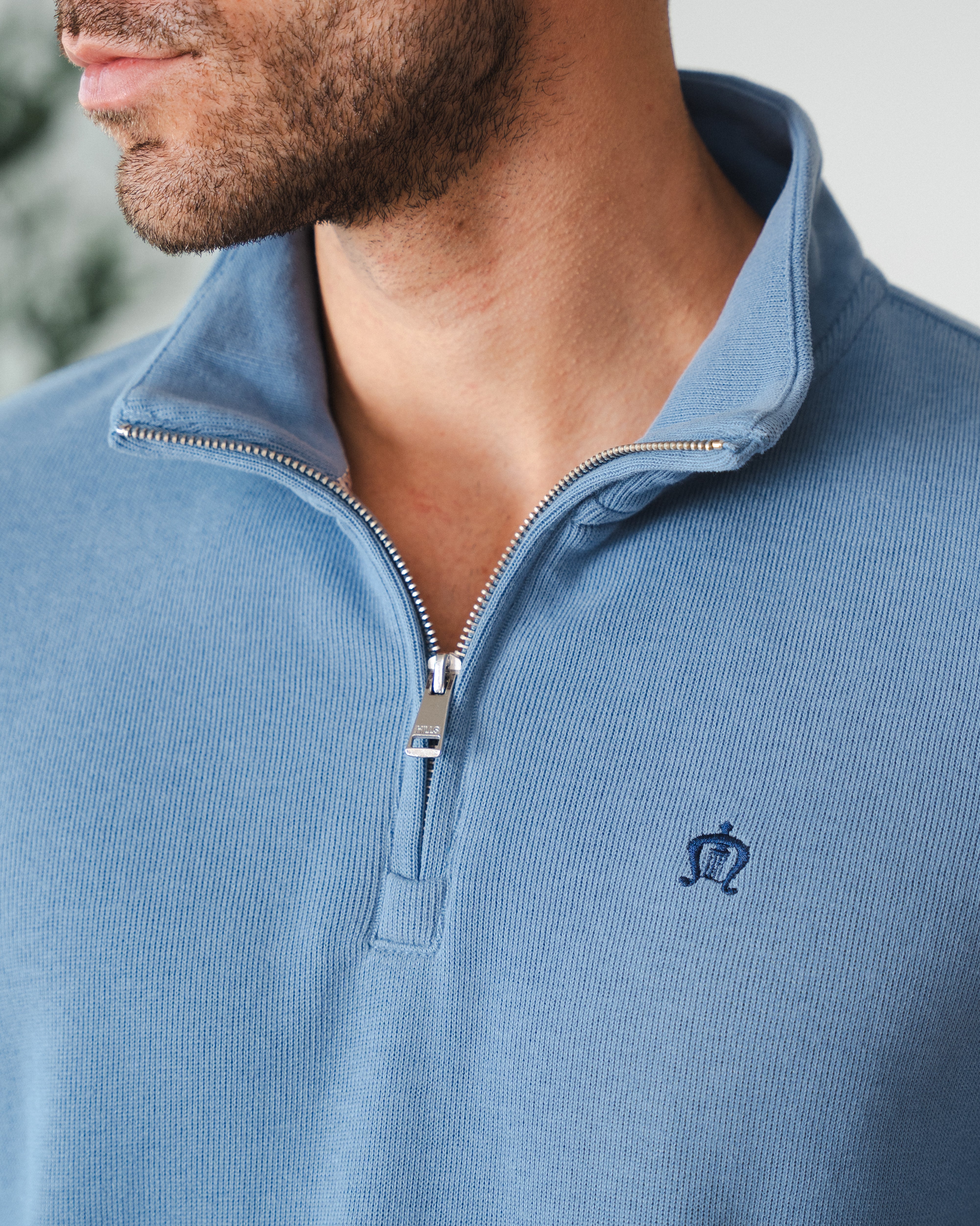 Ice Blue Half-Zip Sweatshirt
