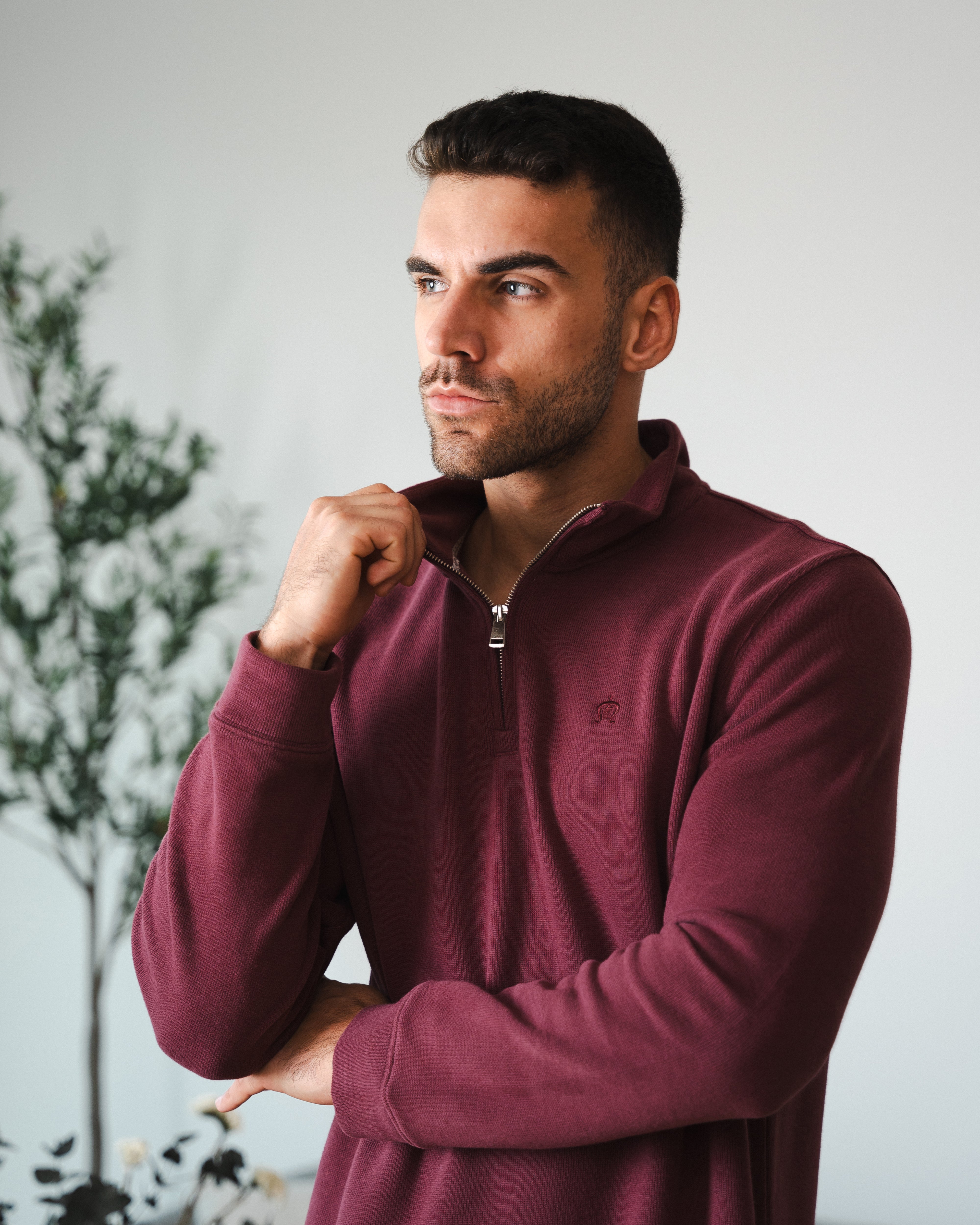 Maroon Half-Zip Sweatshirt