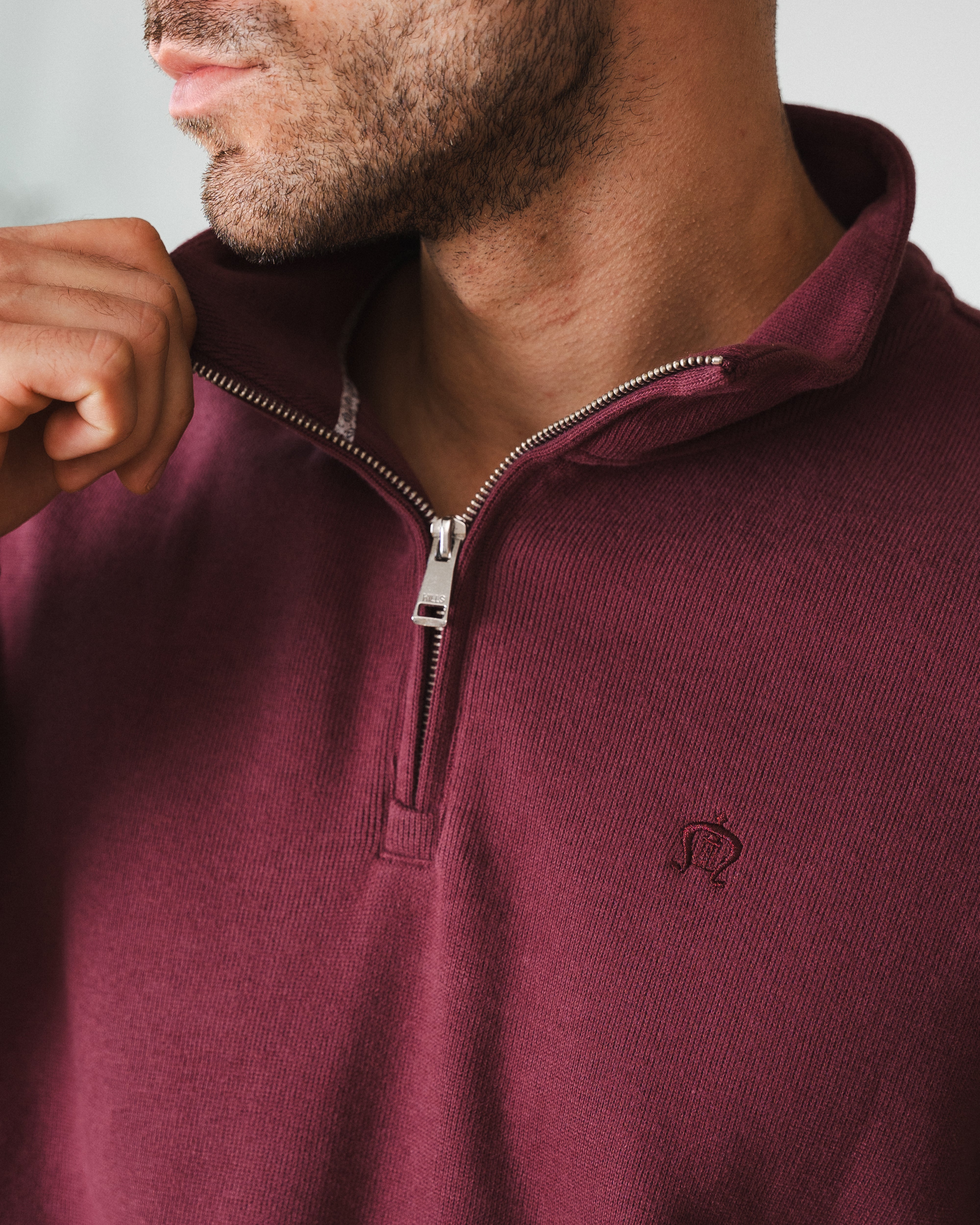 Maroon Half-Zip Sweatshirt