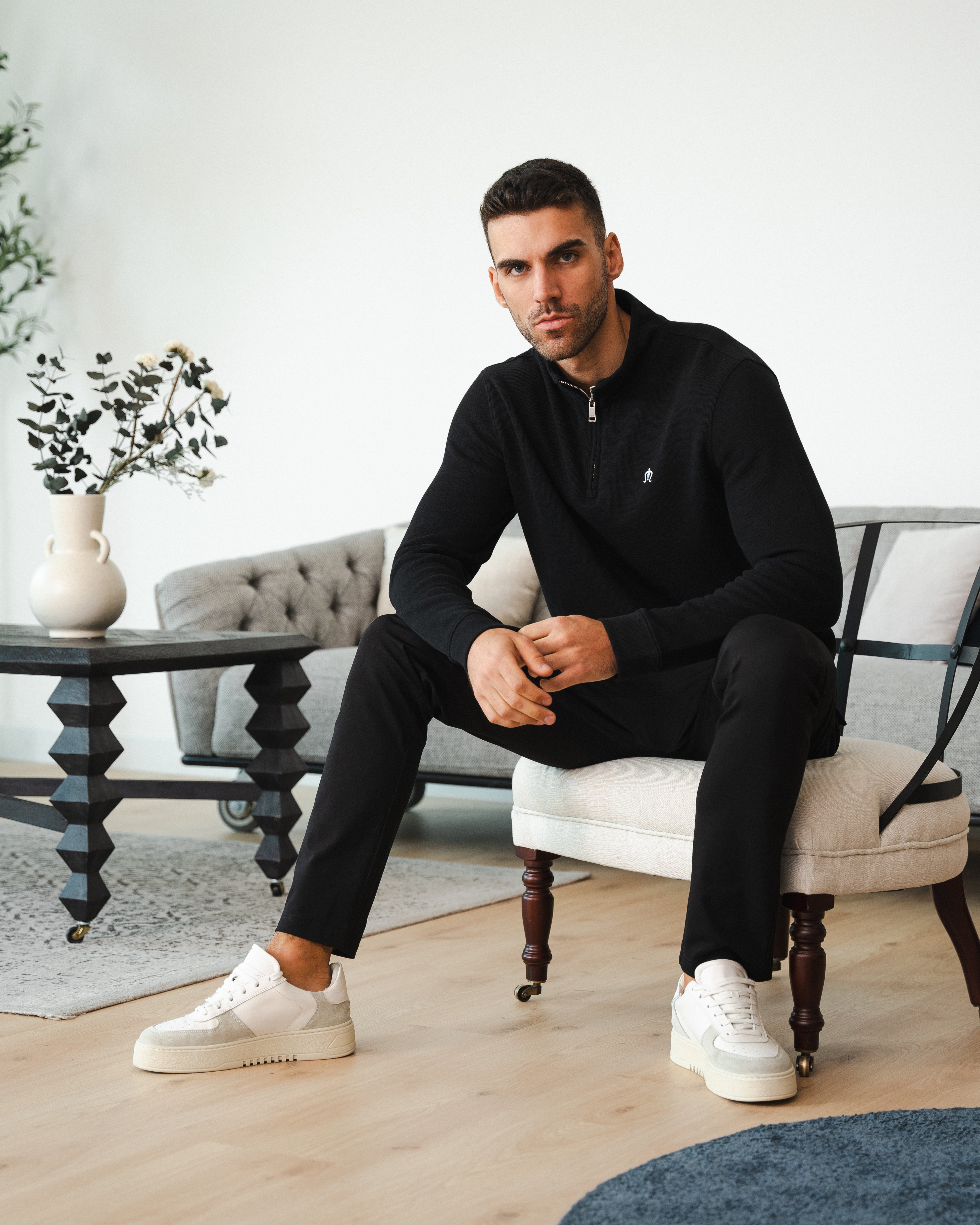 Shadow Black Half-Zip Sweatshirt