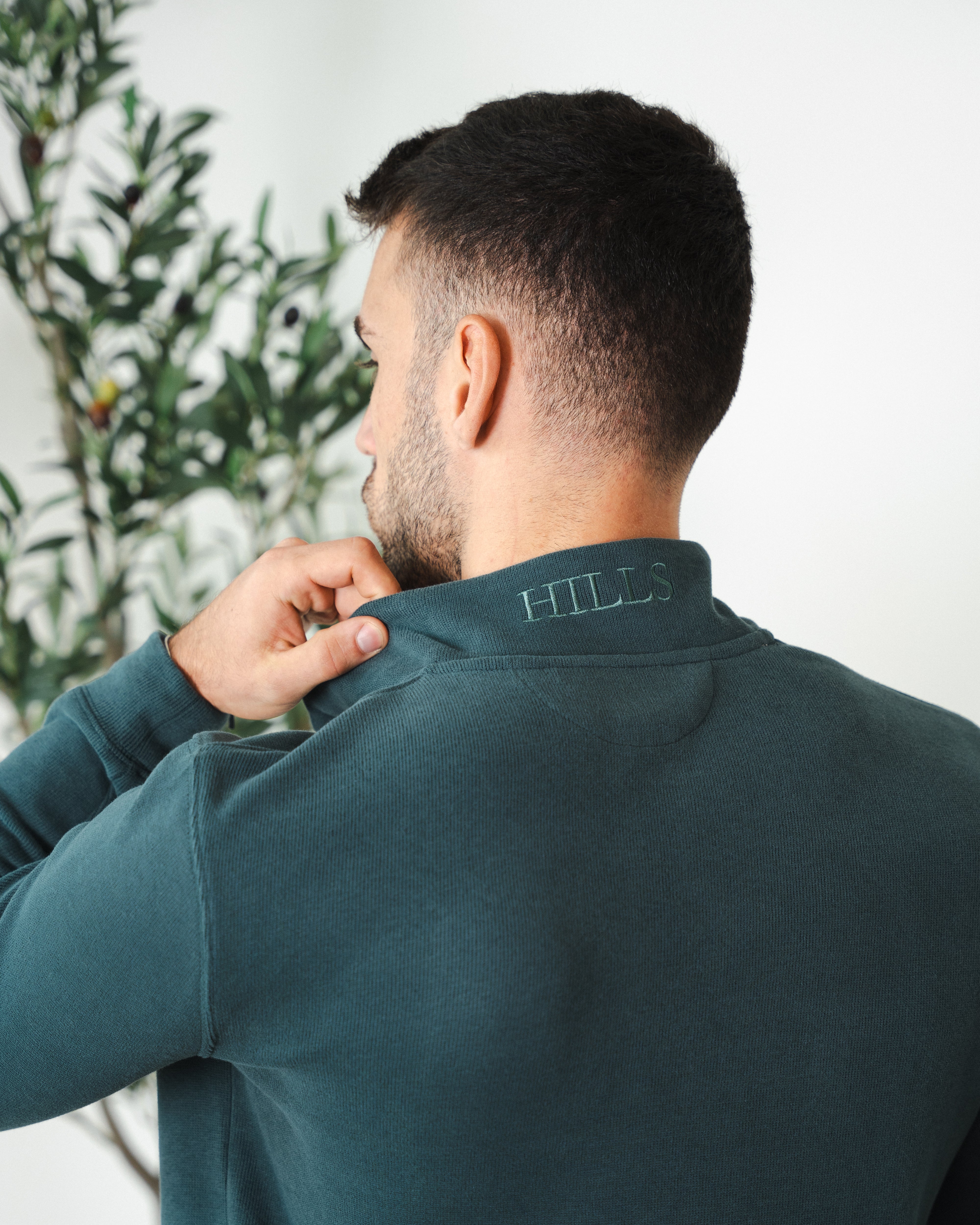 Emerald Green Half-Zip Sweatshirt
