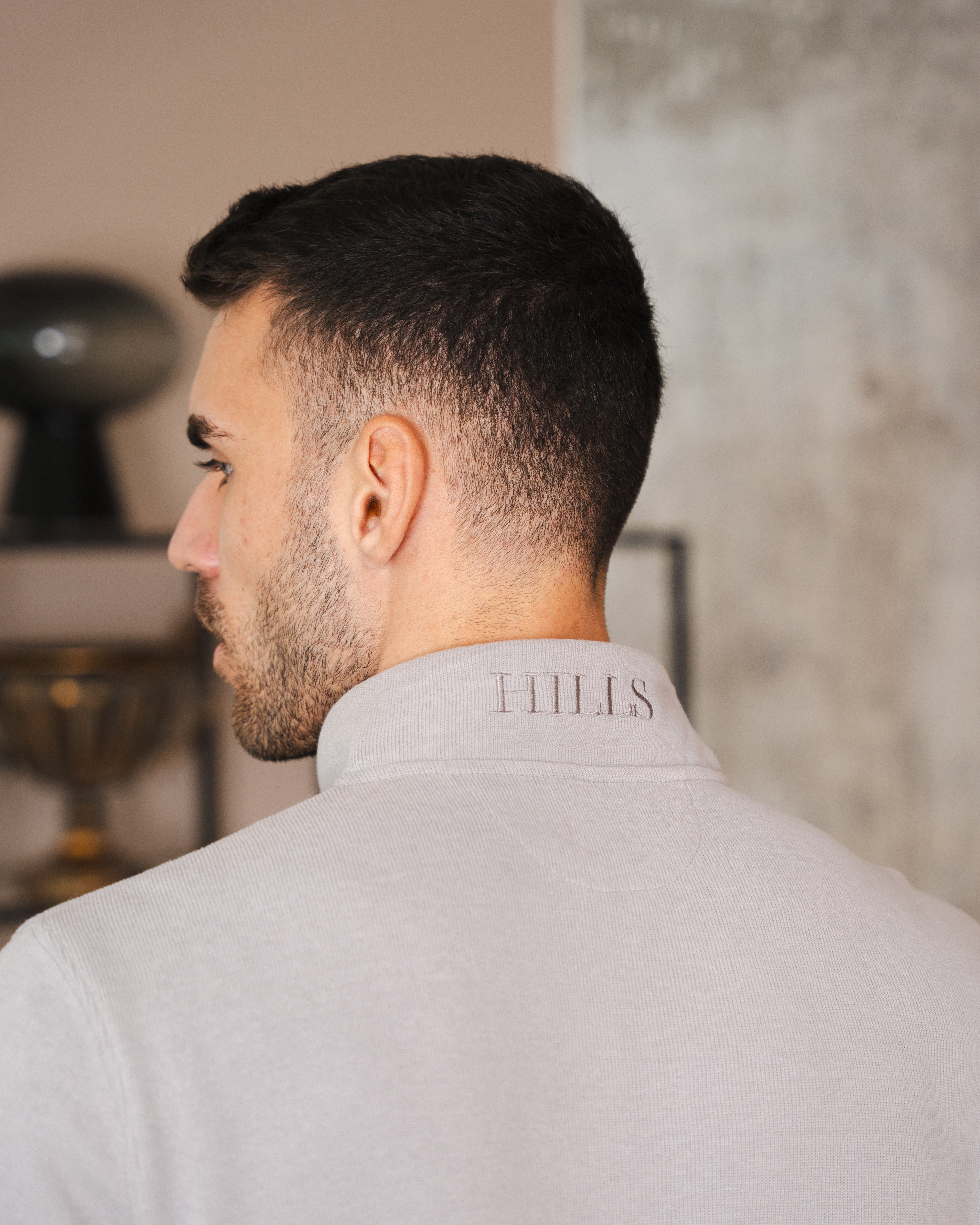 Dusty Grey Half-Zip Sweatshirt