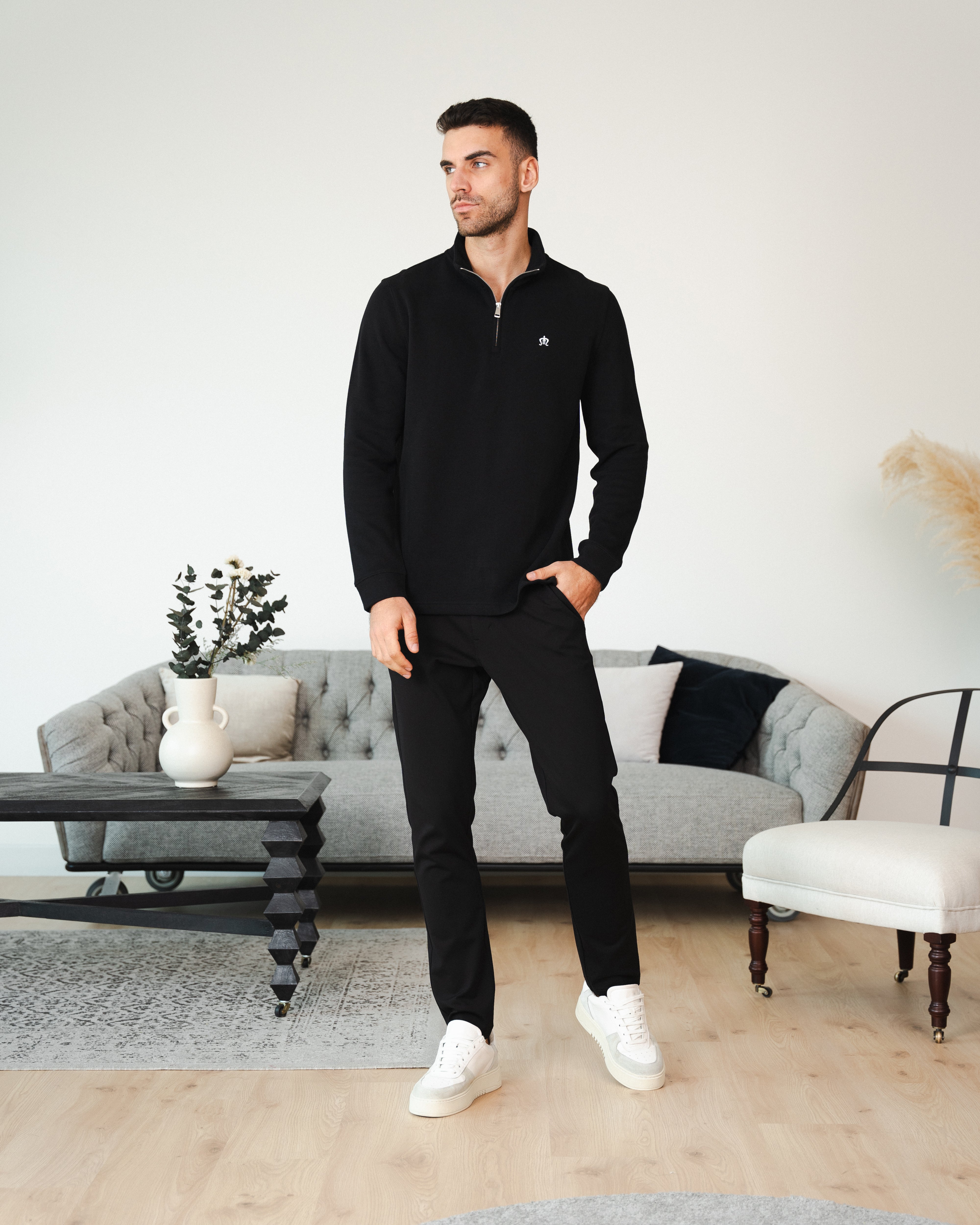 Shadow Black Half-Zip Sweatshirt