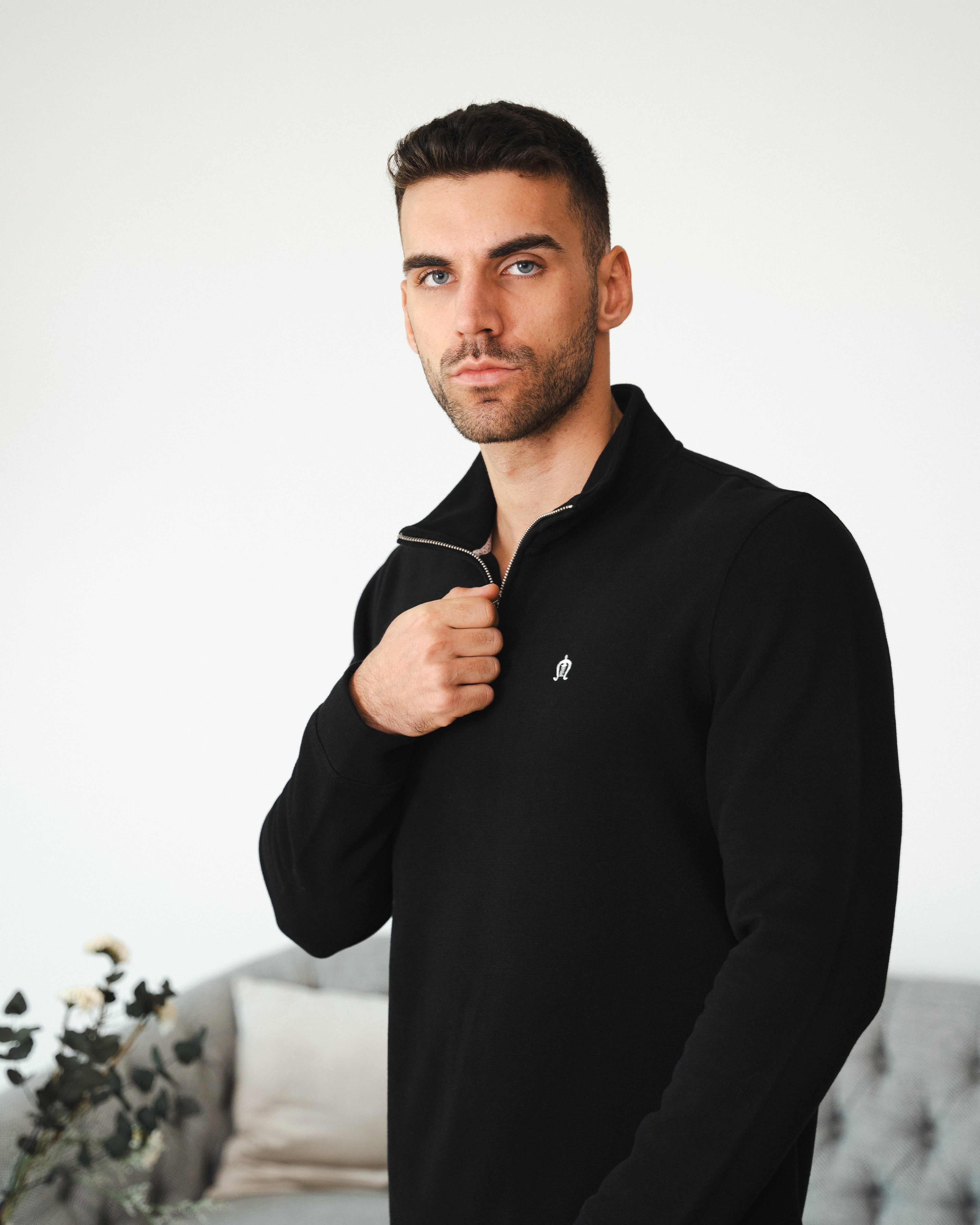 Shadow Black Half-Zip Sweatshirt